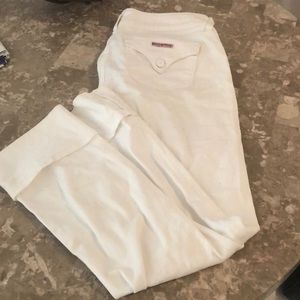 2017 Hudson white cuffed jeans